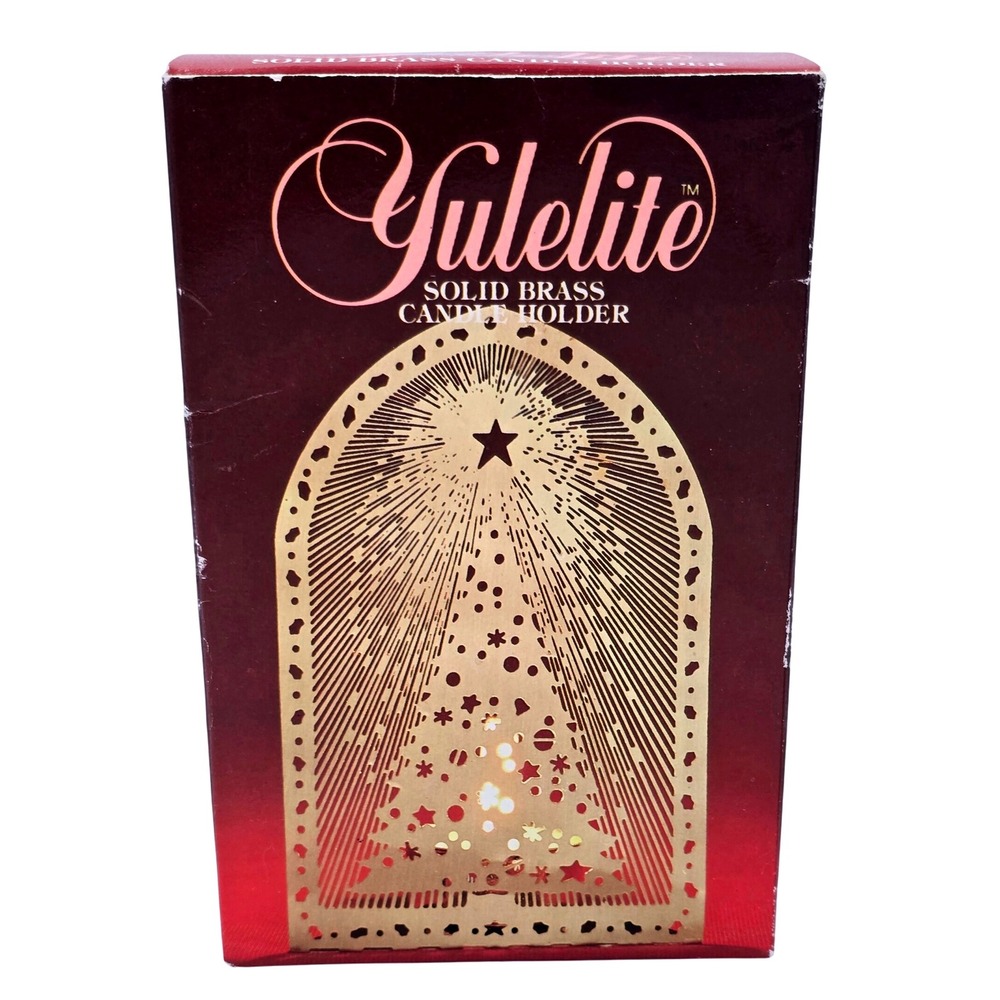 Solid Brass Vintage Yulelite Halo‎ Effect Christmas Tree Tealight Holder
